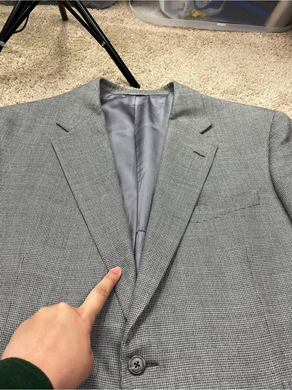 Men's Light Gray Two-Button Blazer